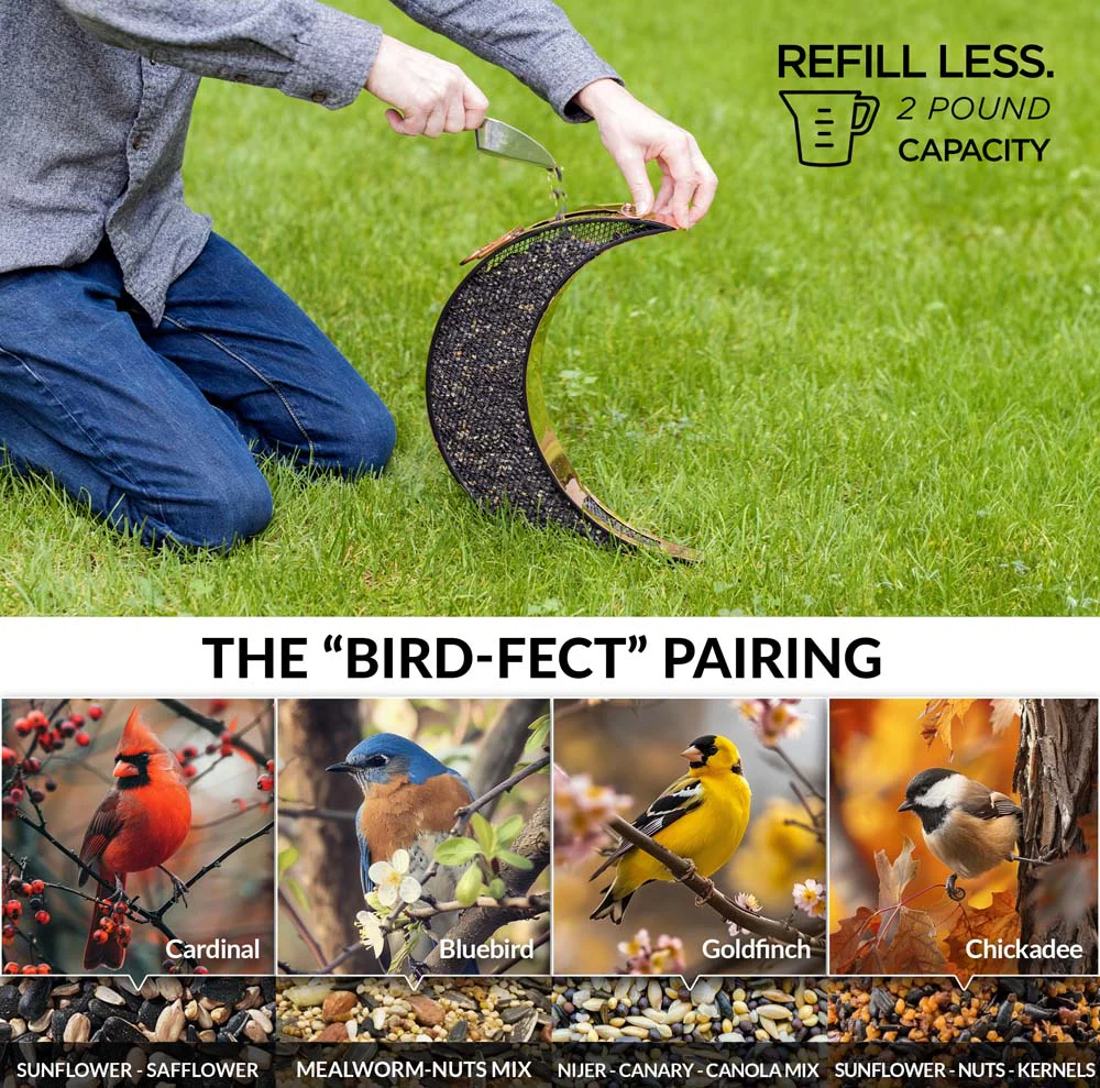 Over The Moon Copper Bird Feeder, With Mesh Panels - Image 4
