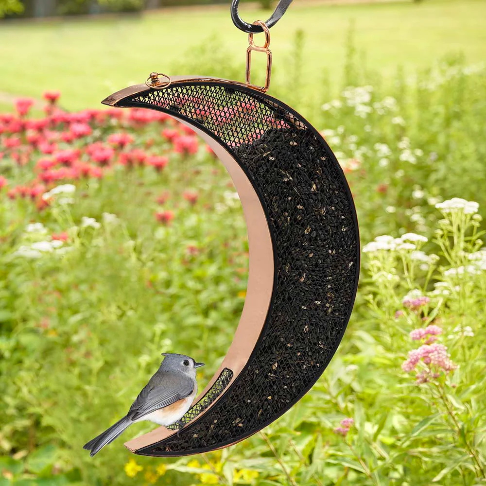 Over The Moon Copper Bird Feeder, With Mesh Panels - Image 5