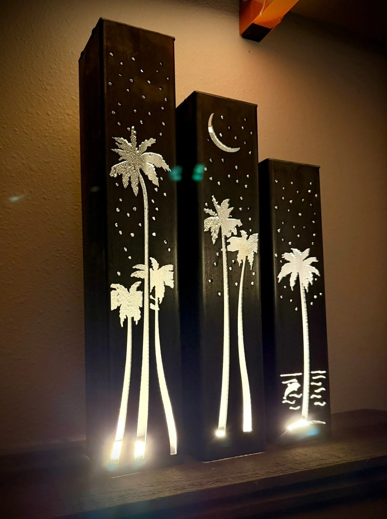 Palm Trees Under the Stars Indoor Luminary | Multiple Sizes - Image 2