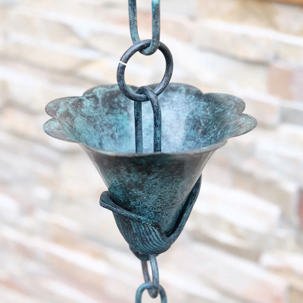 Patina Kanji Cups Rain Chain