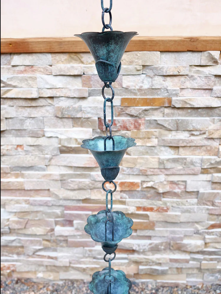 Patina Kanji Cups Rain Chain - Image 2