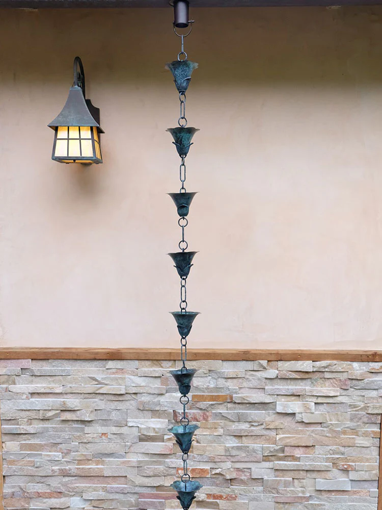 Patina Kanji Cups Rain Chain - Image 4