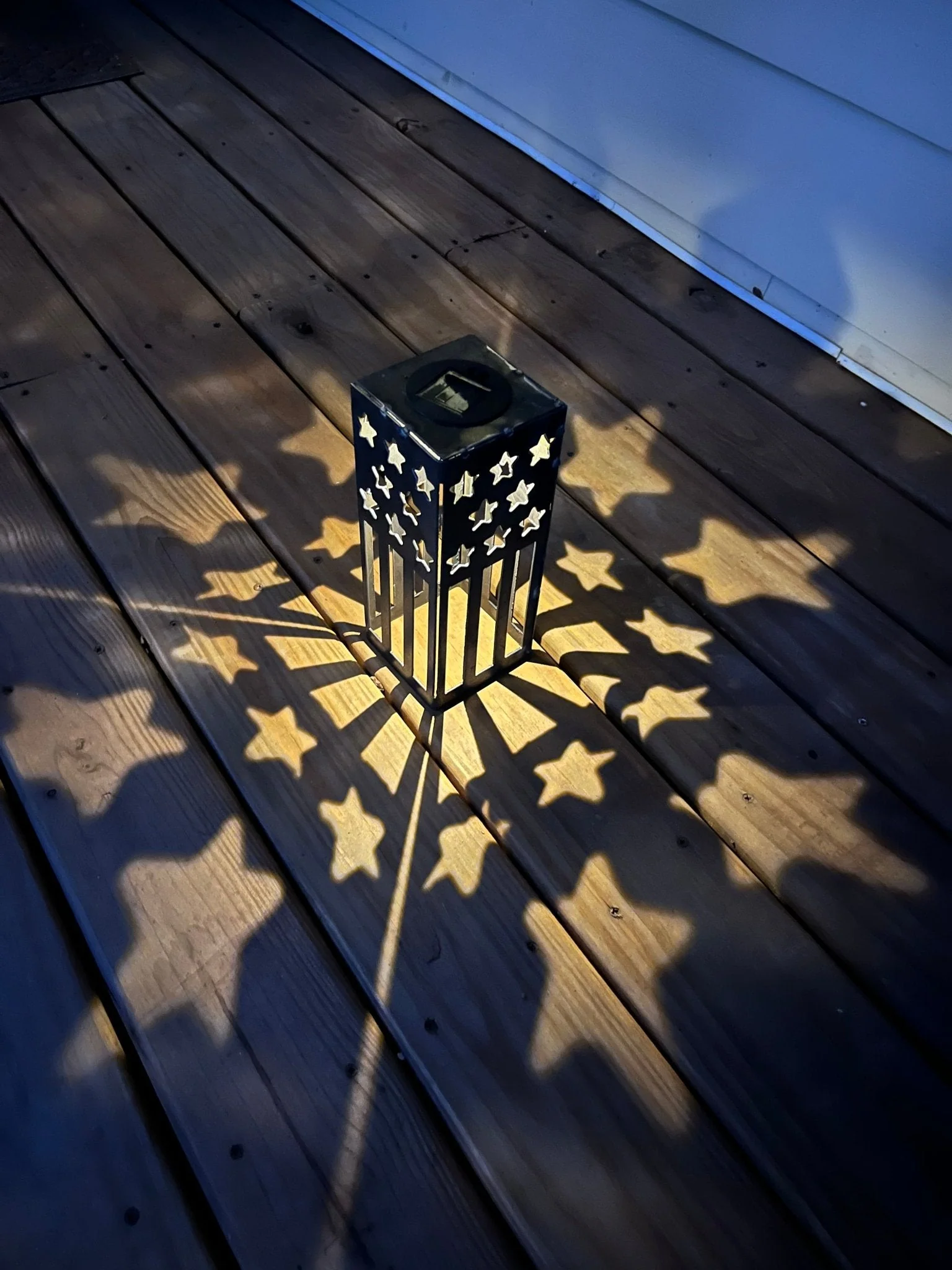 Patriotic USA Flag Steel Solar Luminary Lantern | 10.5 in. - Image 3