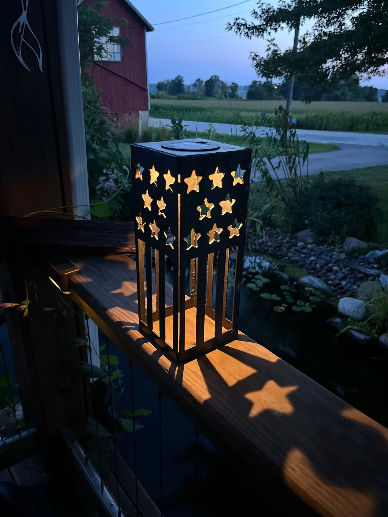 Patriotic USA Flag Steel Solar Luminary Lantern | 10.5 in. - Image 4
