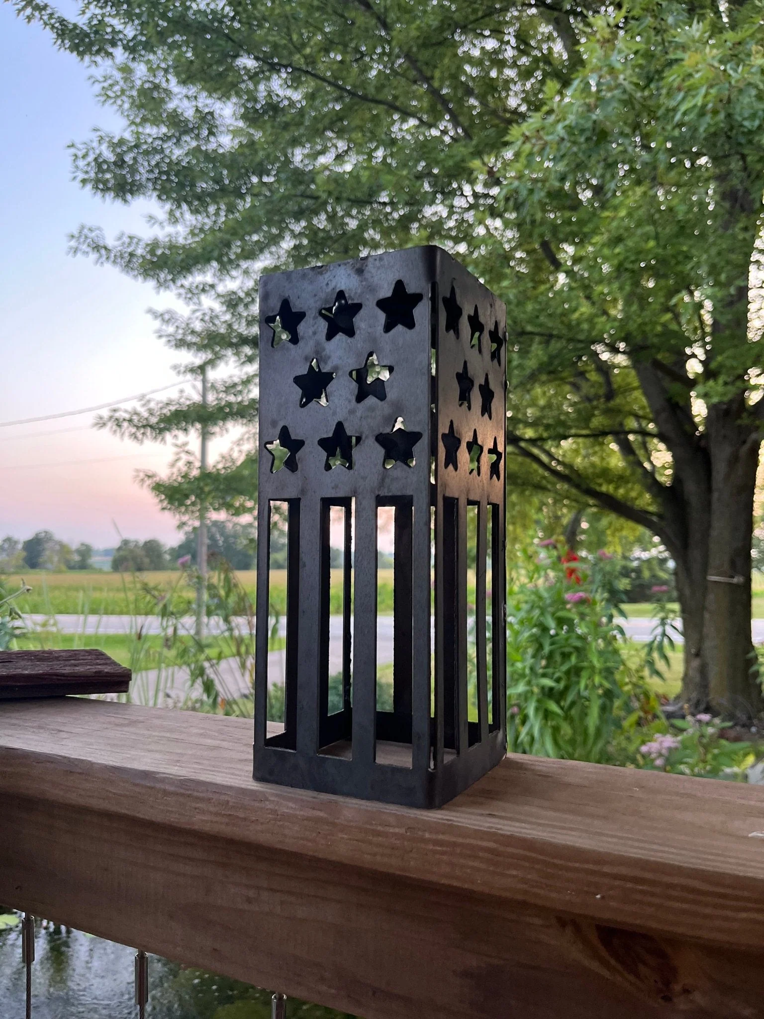 Patriotic USA Flag Steel Solar Luminary Lantern | 10.5 in. - Image 5