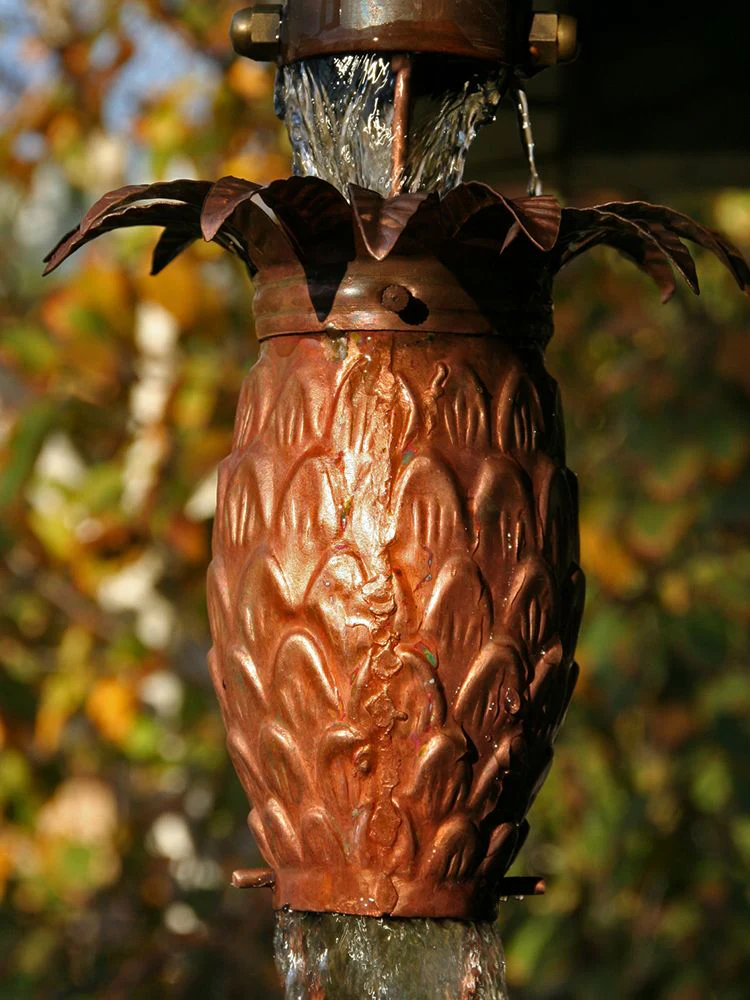 Pineapple Theme Copper Rain Chain - Image 2