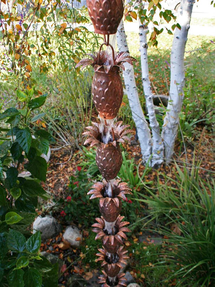 Pineapple Theme Copper Rain Chain - Image 4
