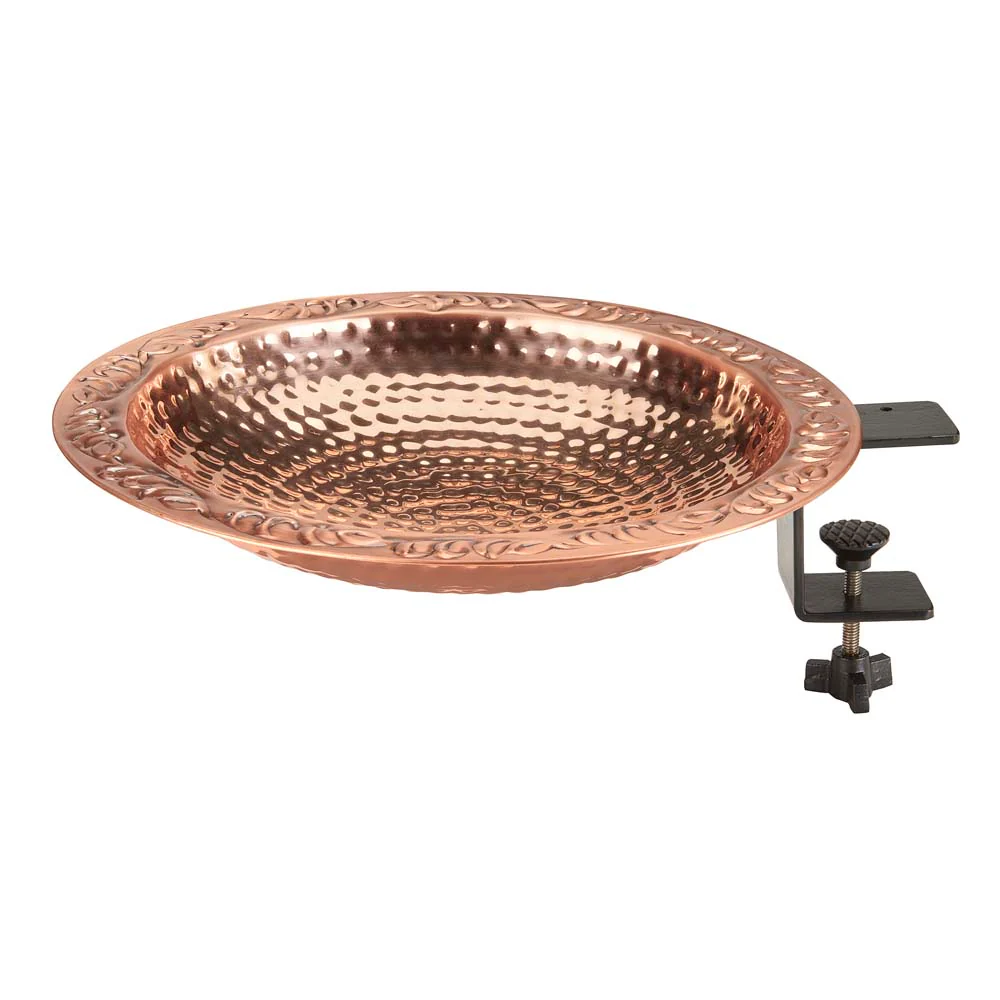 Pure Copper Bird Bath with Deck Bracket - Image 3