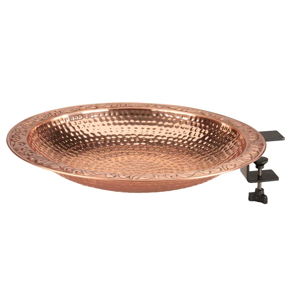 Pure Copper Bird Bath with Deck Bracket - Image 6