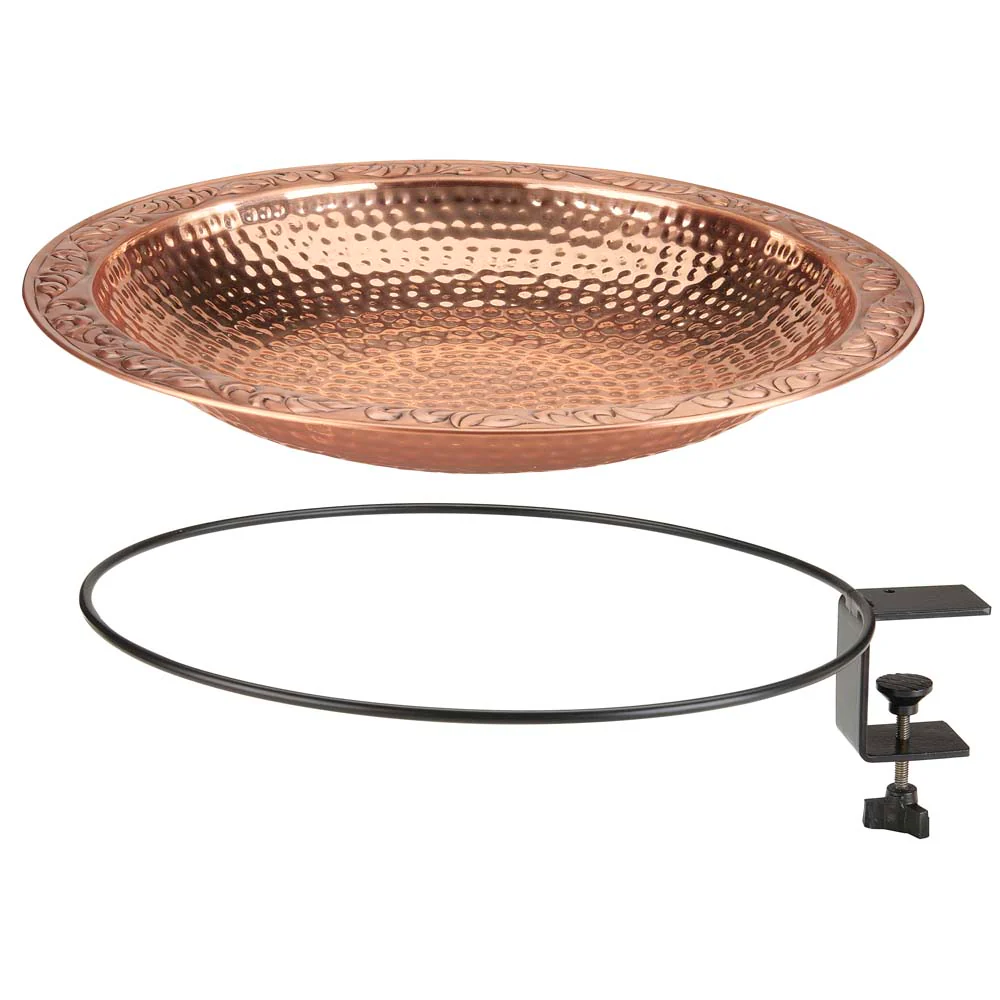 Pure Copper Bird Bath with Deck Bracket - Image 7