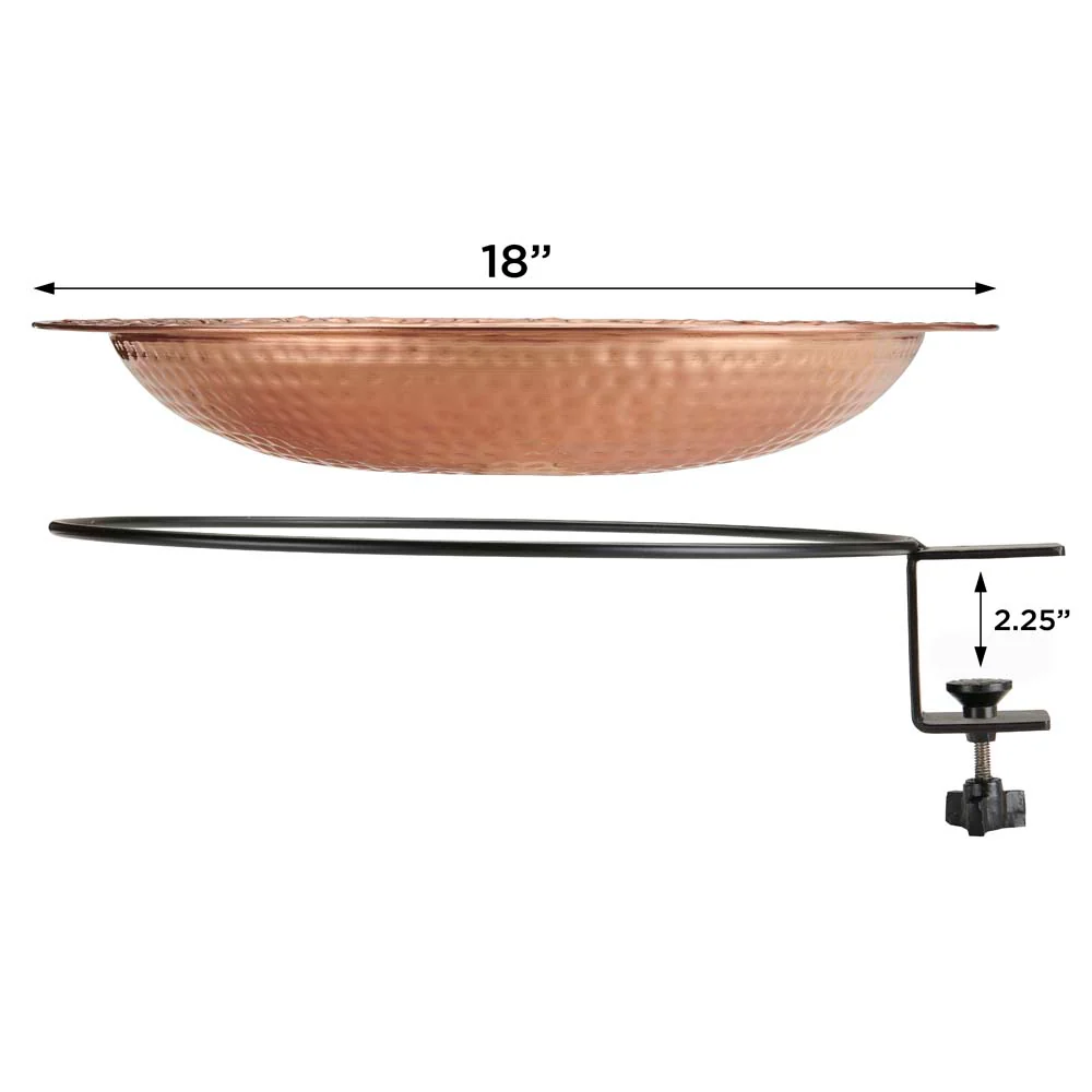 Pure Copper Bird Bath with Deck Bracket - Image 8