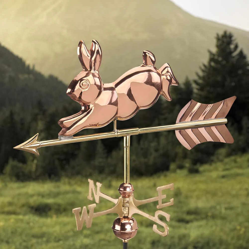 Rabbit Garden Weathervane - Pure Copper w/ Garden Pole - Image 5