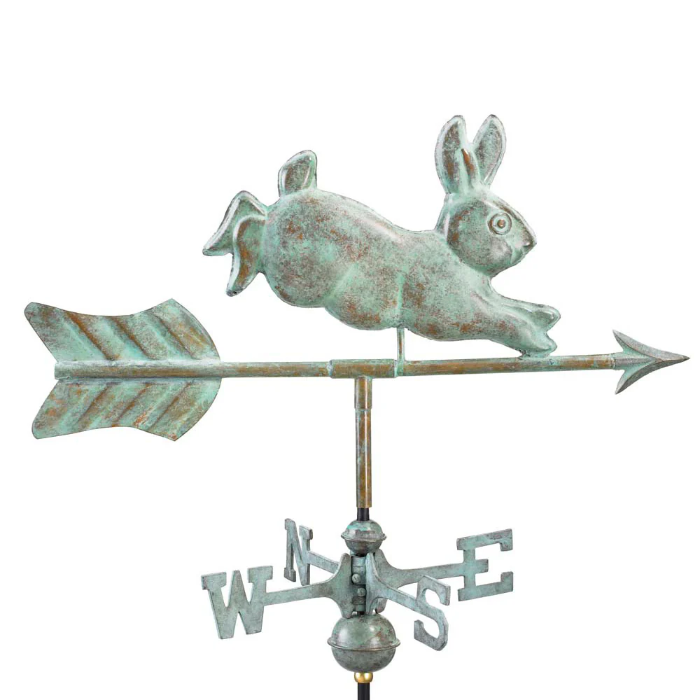 Rabbit Garden Weathervane - Pure Copper w/ Garden Pole - Image 6
