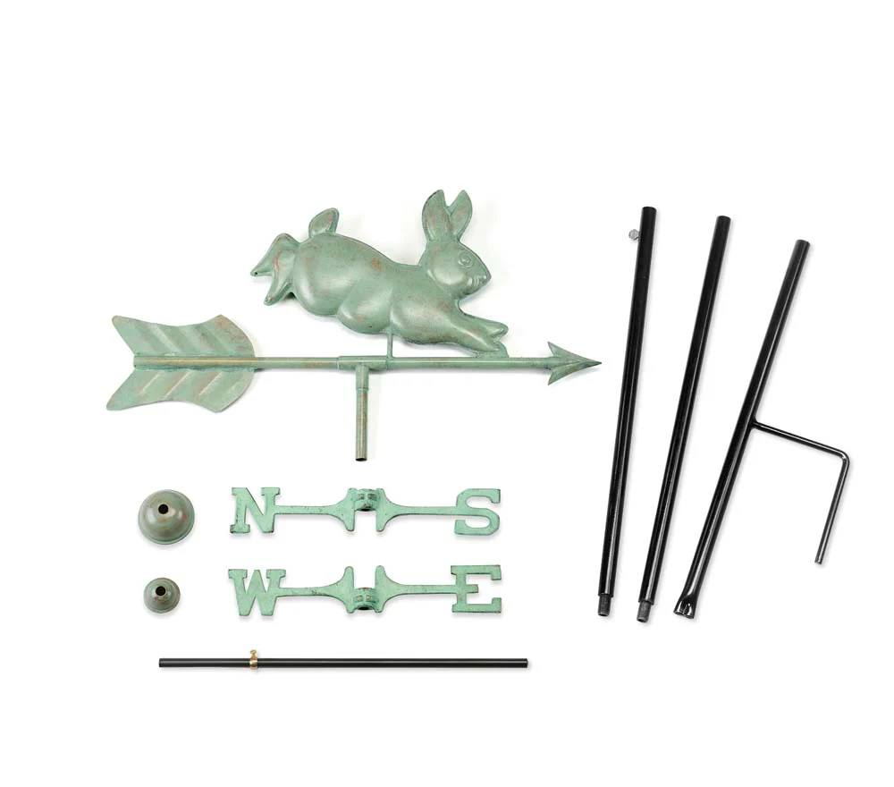 Rabbit Garden Weathervane - Pure Copper w/ Garden Pole - Image 7