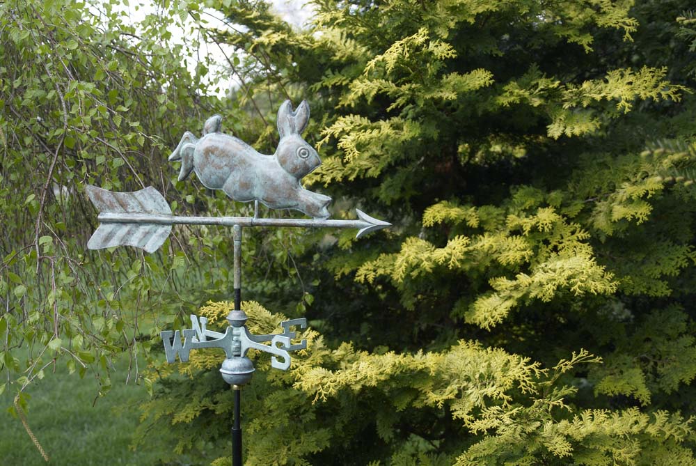 Rabbit Garden Weathervane - Pure Copper w/ Garden Pole - Image 8