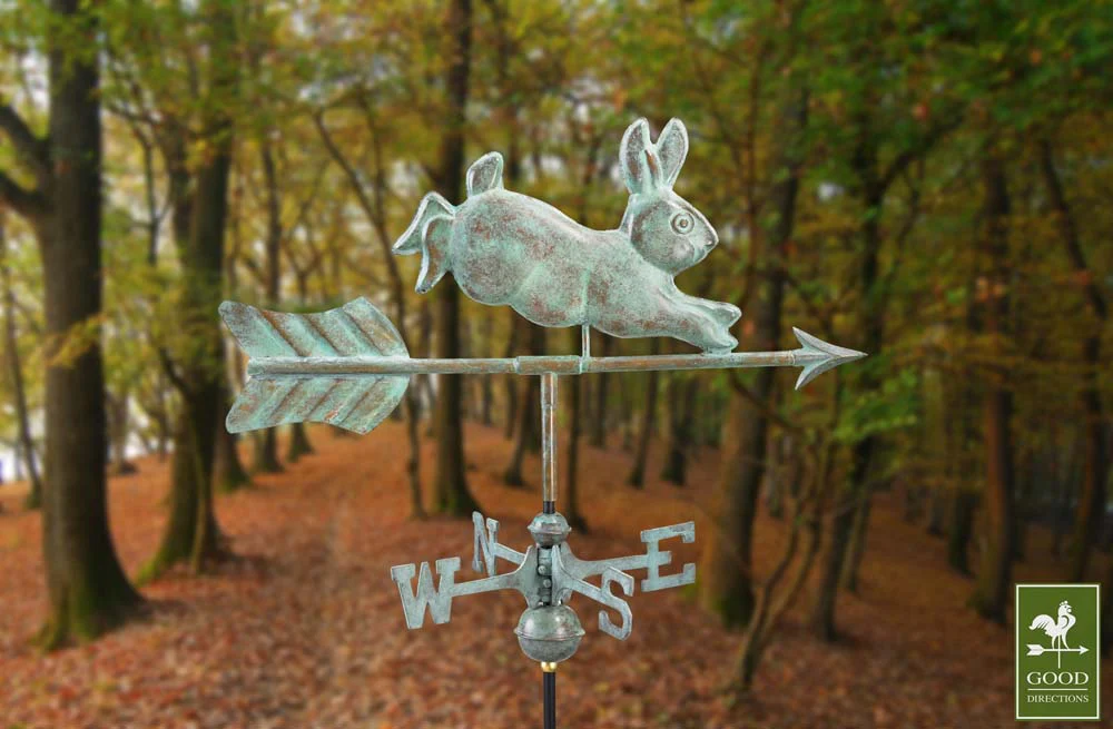 Rabbit Garden Weathervane - Pure Copper w/ Garden Pole - Image 9