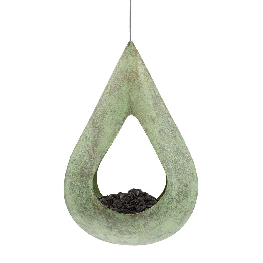 Rain Drop Fly-Thru Copper Bird Feeder - Image 2