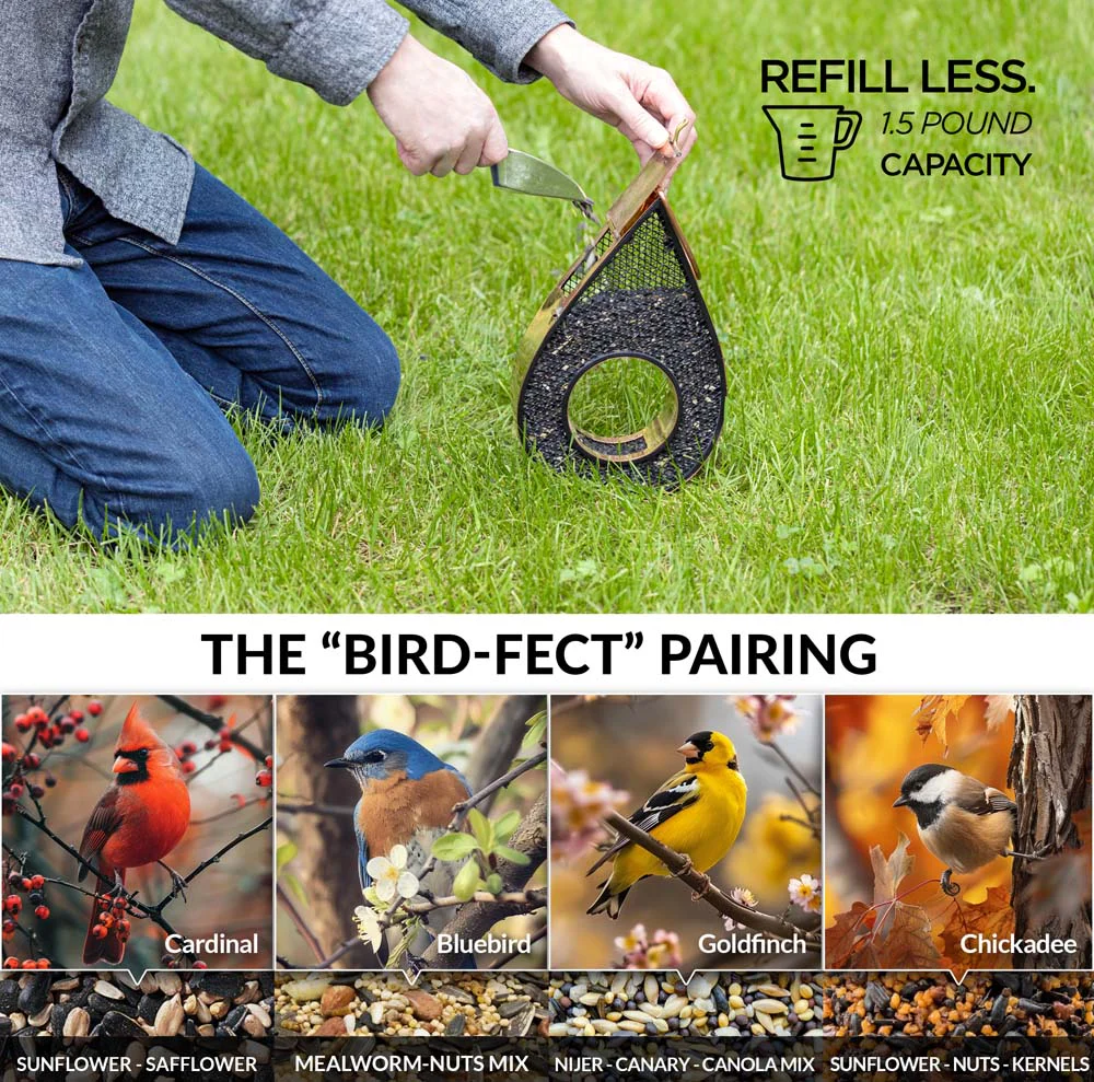 Rain Drop Fly-Thru Copper Bird Feeder Mesh Panels - Image 4