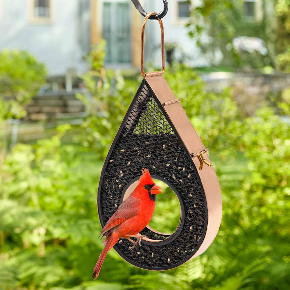 Rain Drop Fly-Thru Copper Bird Feeder Mesh Panels - Image 5