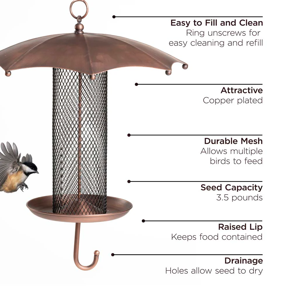 Rainy Day Umbrella-Inspired Bird Feeder, Durable Mesh - Image 3