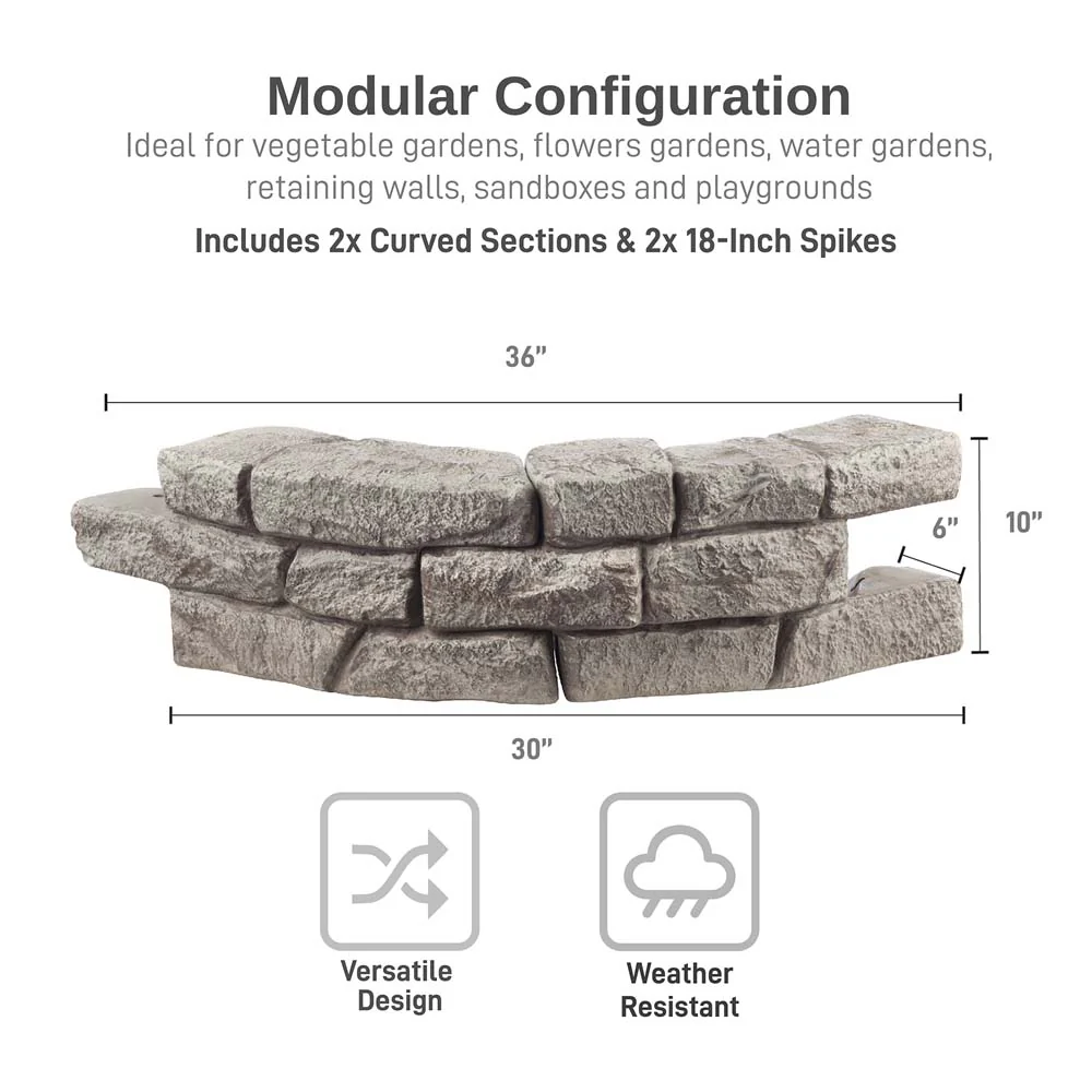 Rock Lock Raised Garden Bed - Curved Rock - Image 3