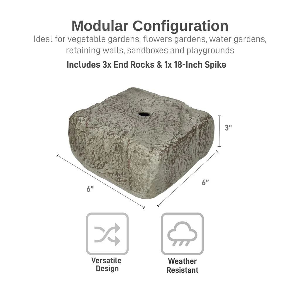 Rock Lock Raised Garden Bed - End Rocks - Image 5
