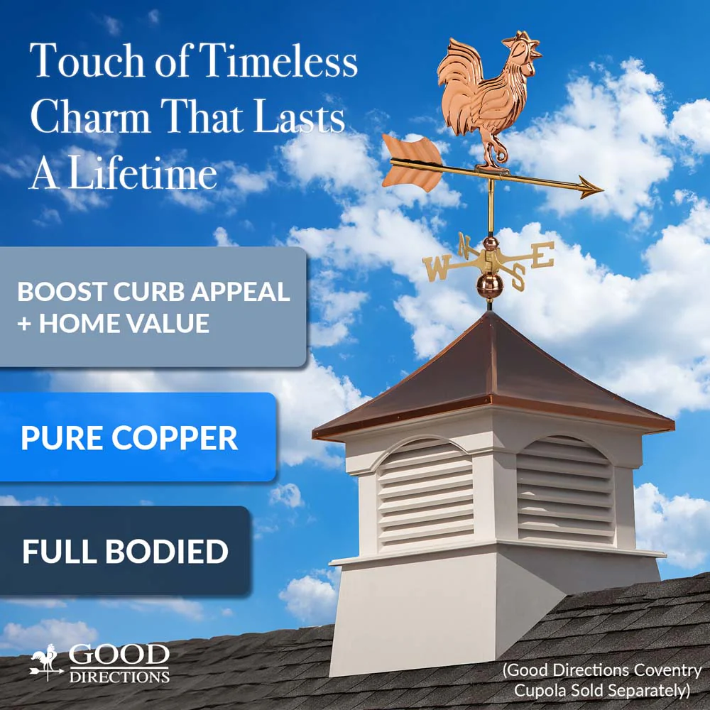 Rooster Cottage Weathervane with Roof Mount - Image 11