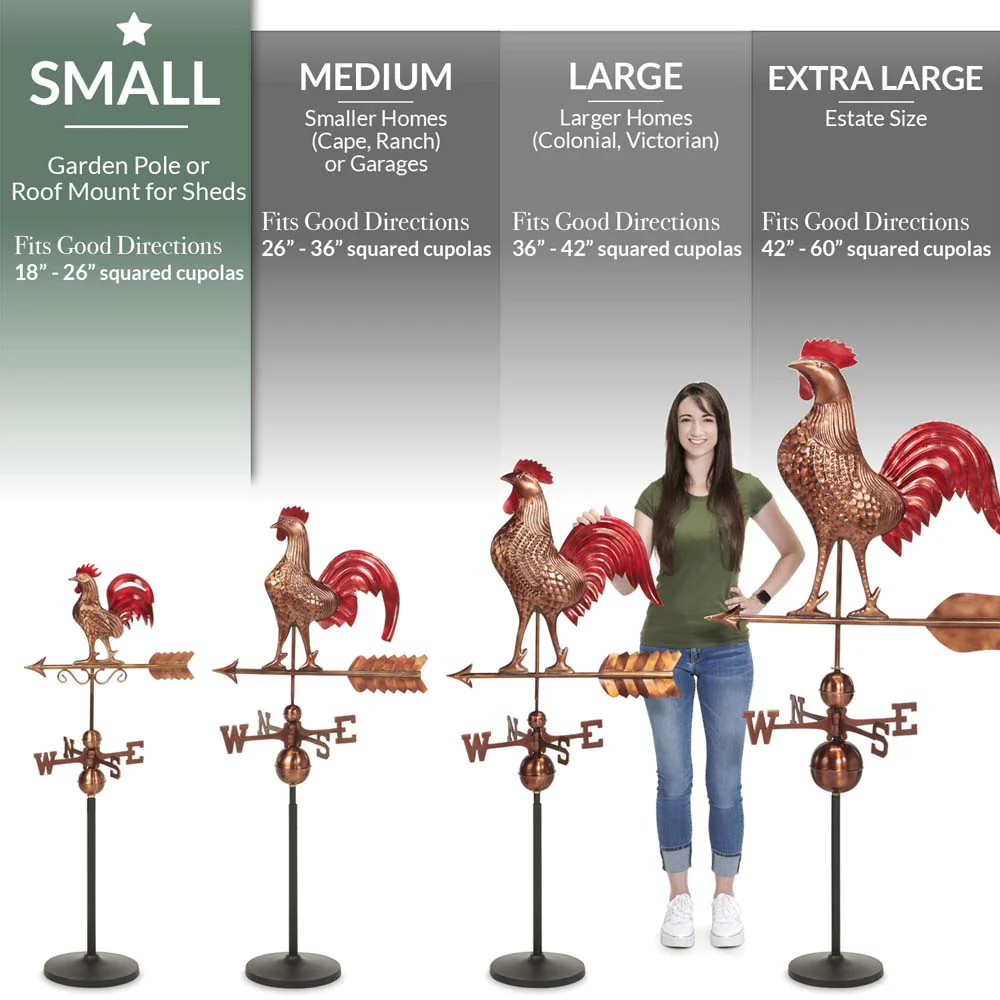 Rooster Cottage Weathervane with Roof Mount - Image 15