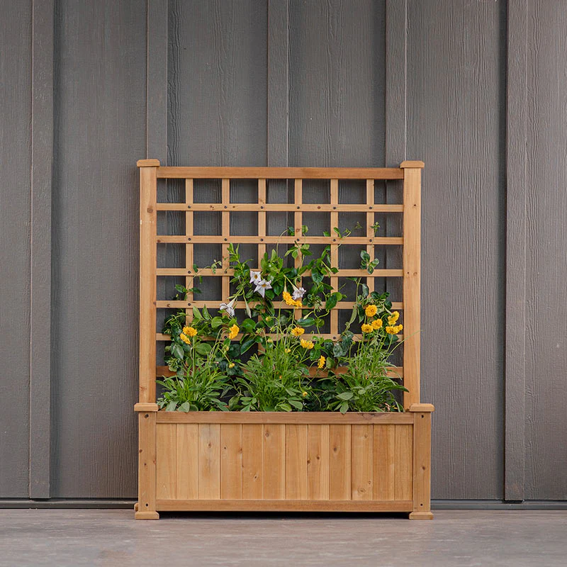 Rosewood Planter with Trellis
