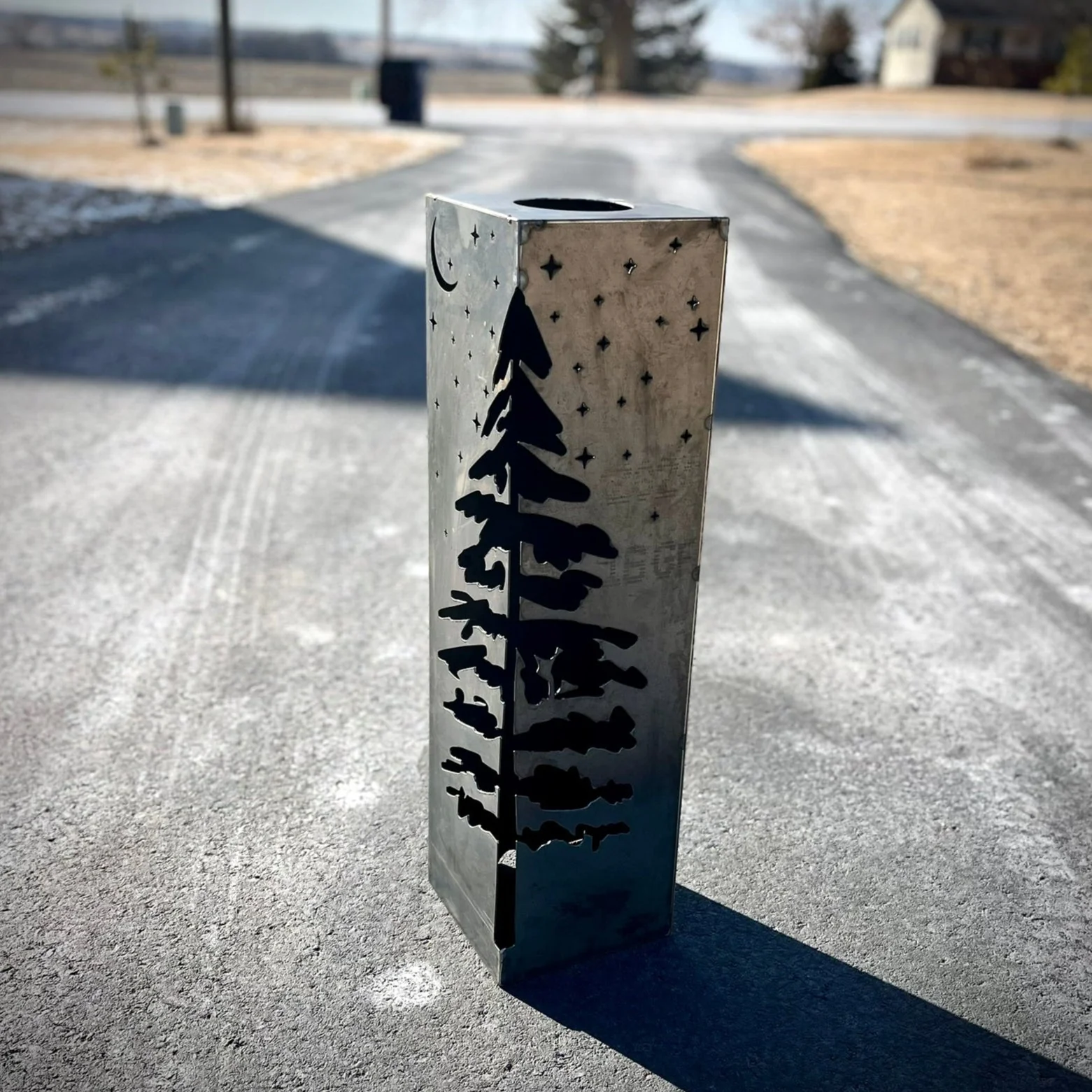 Rustic Metal Pine Tree Corner Luminary - Image 3