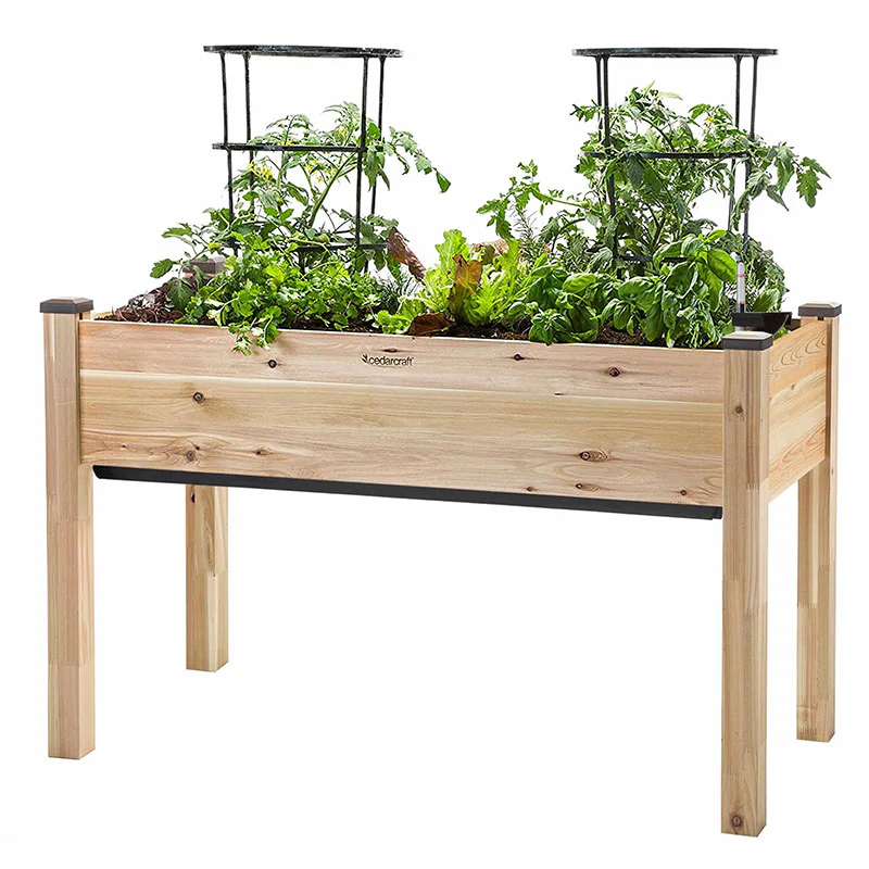 Self-Watering Elevated Cedar Planter (23" x 49" x 30")