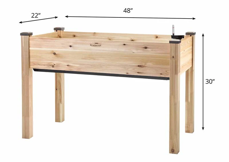 Self-Watering Elevated Cedar Planter (23" x 49" x 30") - Image 3