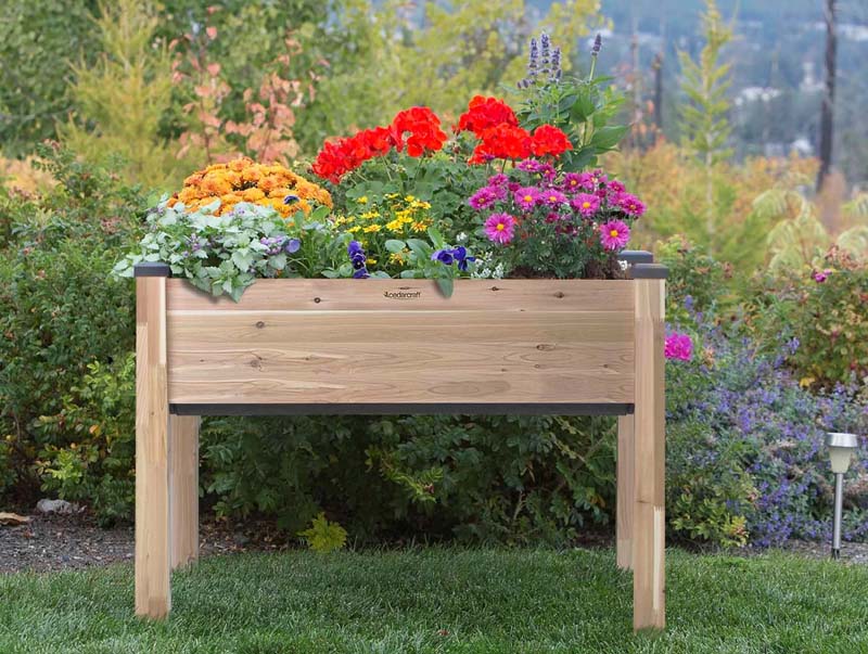 Self-Watering Elevated Cedar Planter (23" x 49" x 30") - Image 5