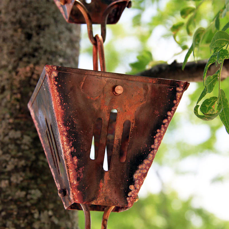 Slotted Square Cups Rain Chain