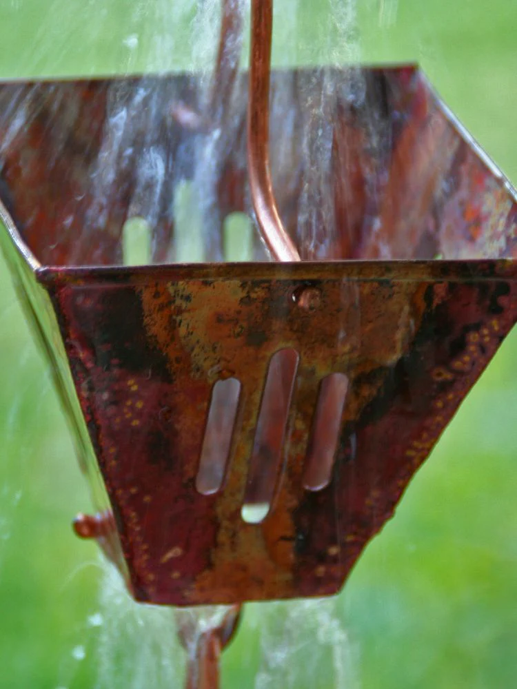 Slotted Square Cups Rain Chain - Image 2