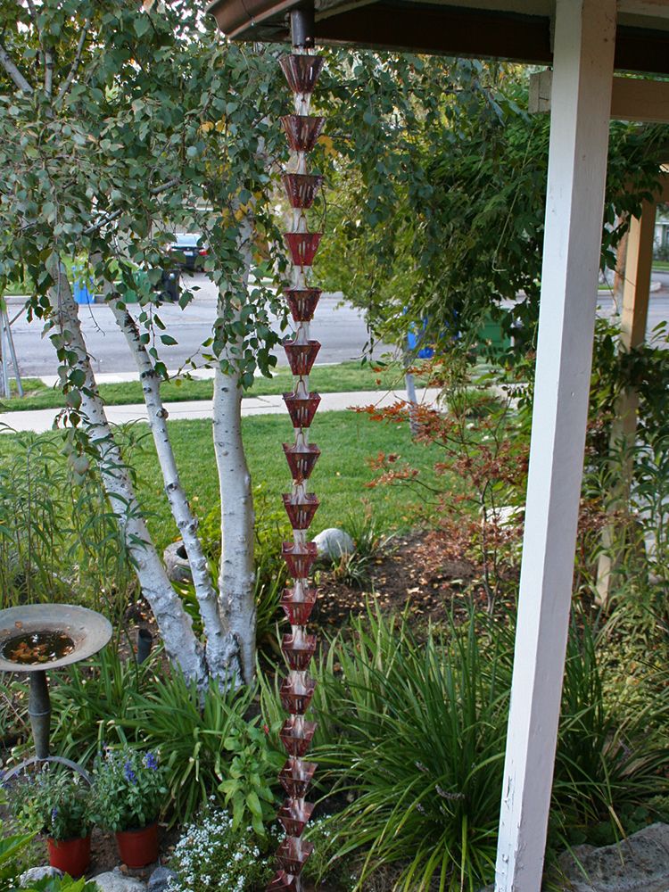 Slotted Square Cups Rain Chain - Image 4