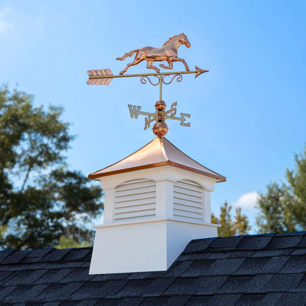 Square Coventry Vinyl Cupola with Horse Weathervane - Image 2