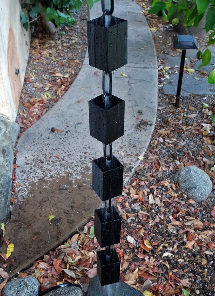 Square Kenchiku Aluminum Rain Chain - Image 6