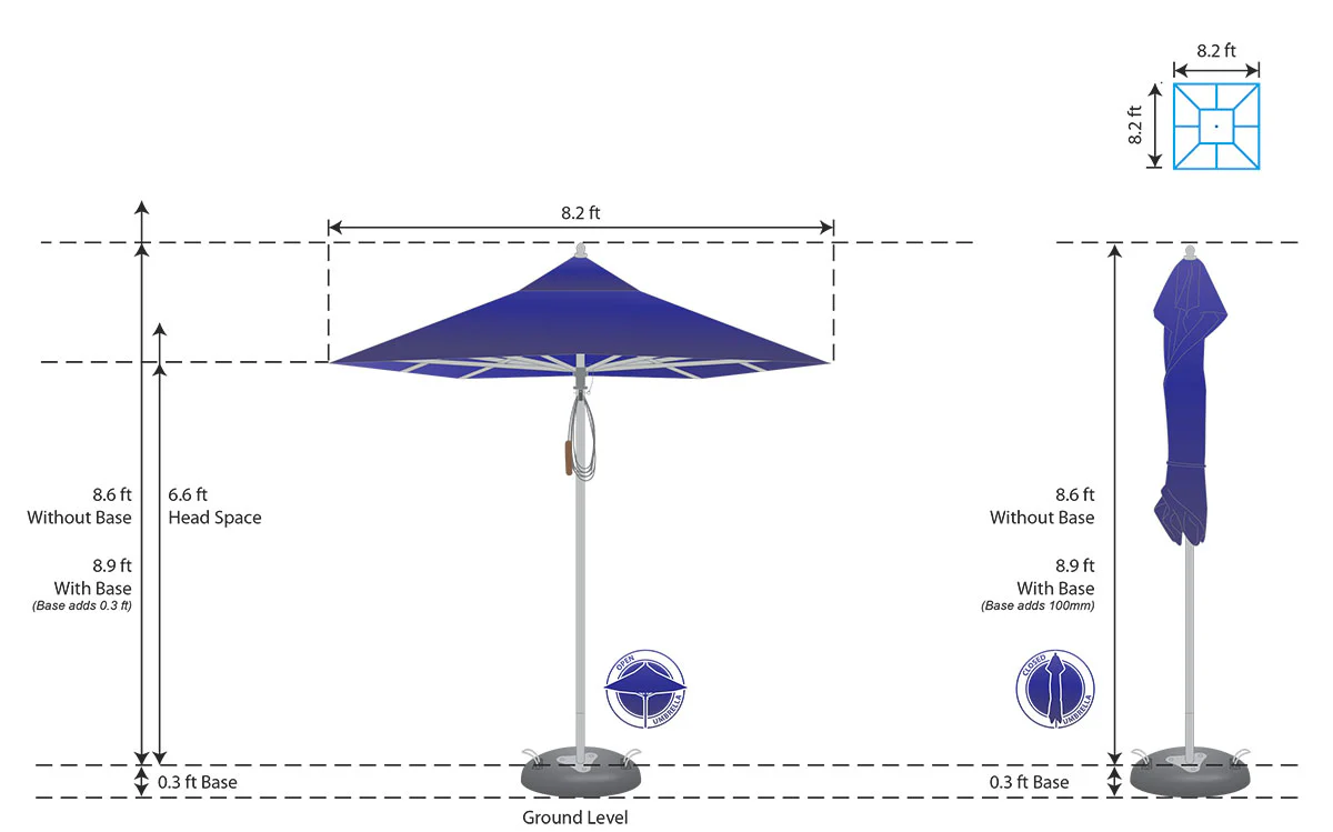 St James Premium Square Umbrella - Image 16