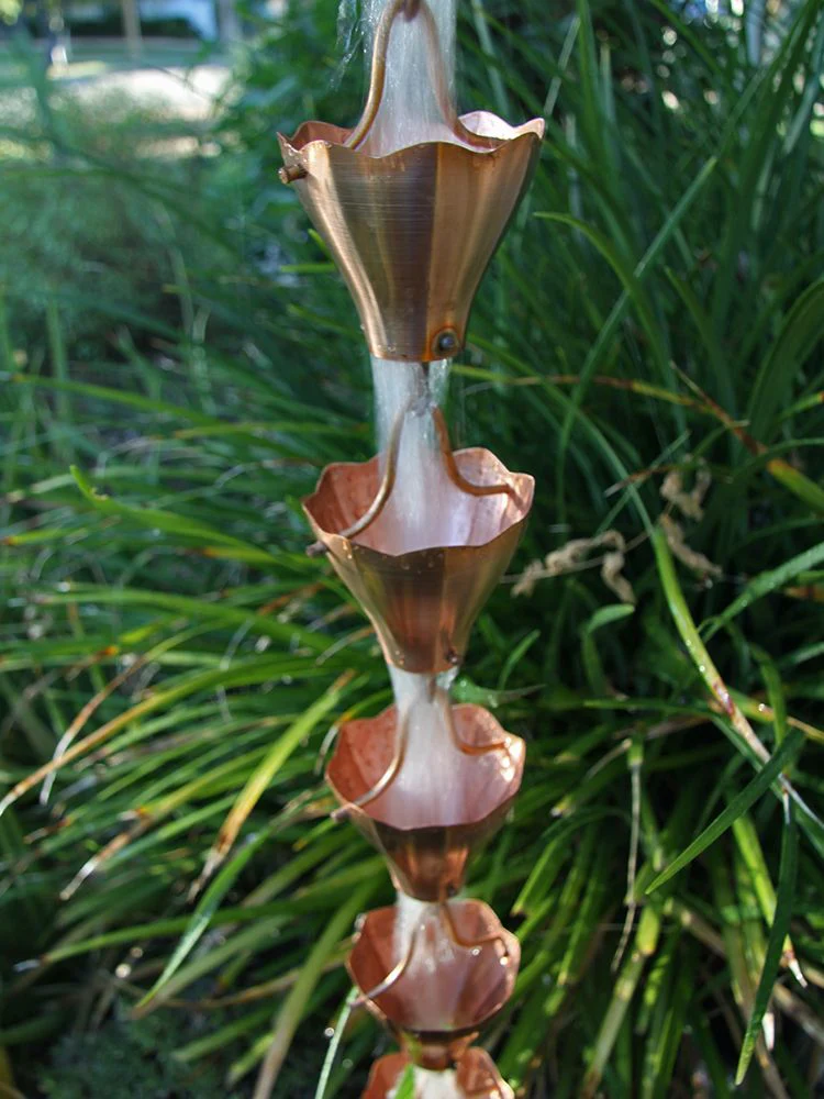 Star Flower Cups Rain Chain - Image 2