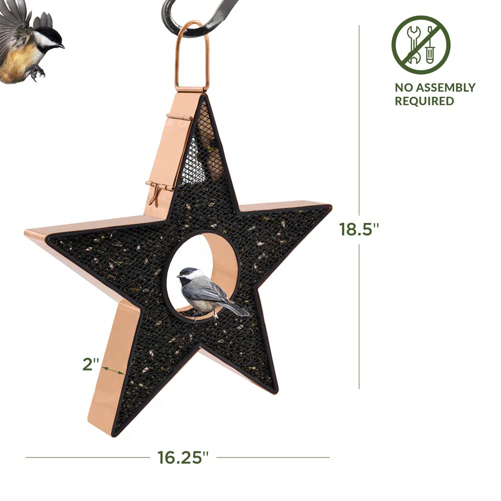 Star Fly Thru™ Copper Bird Feeder Mesh Panels - Image 2