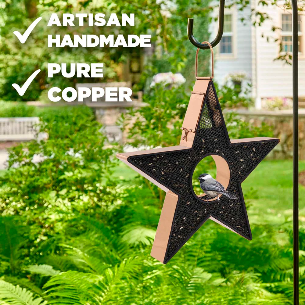 Star Fly Thru™ Copper Bird Feeder Mesh Panels - Image 3