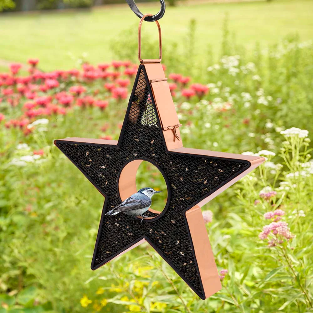 Star Fly Thru™ Copper Bird Feeder Mesh Panels - Image 5