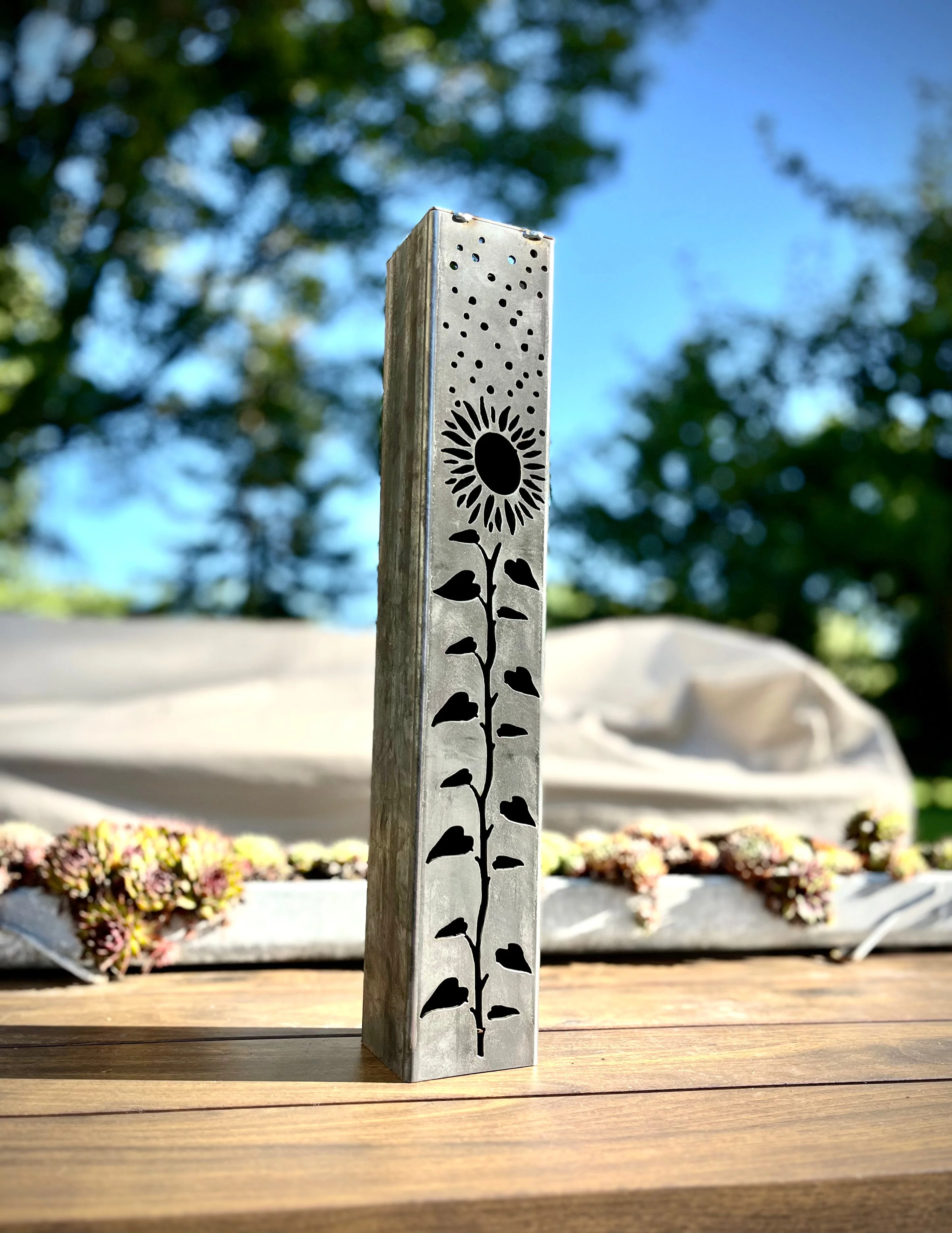 Sunflowers Under the Stars Luminary Pillars w/ Solar Cap - Image 5