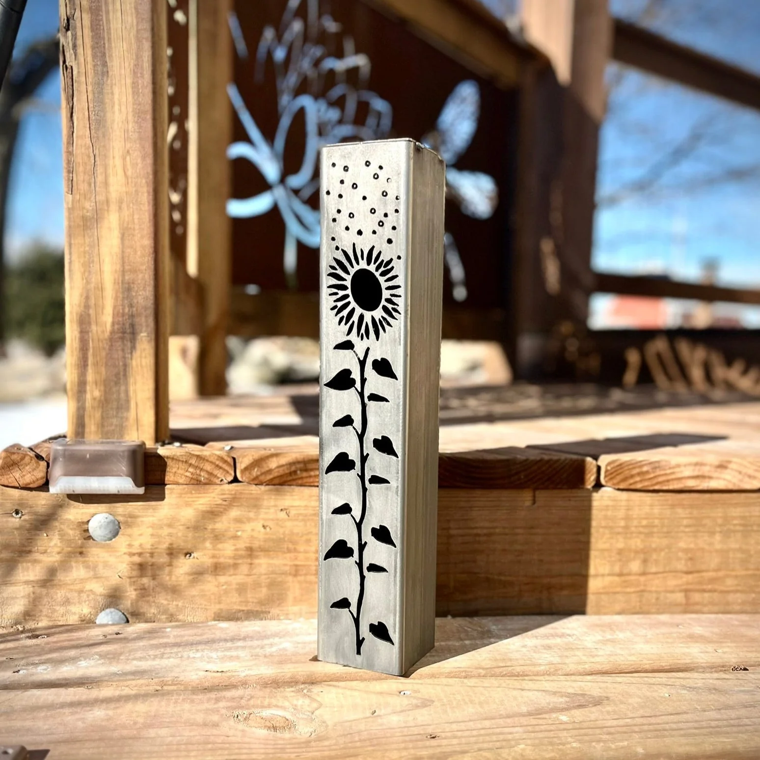 Sunflowers Under the Stars Luminary Pillars w/ Solar Cap - Image 8