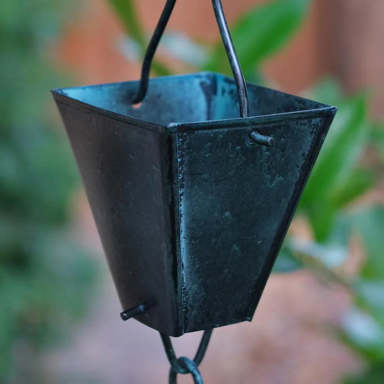 Tapered Square Cups Rain Chain - Image 10