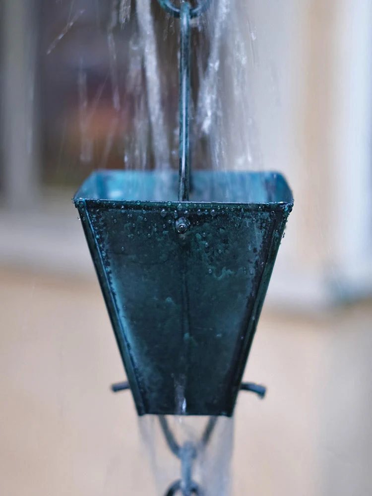Tapered Square Cups Rain Chain - Image 11