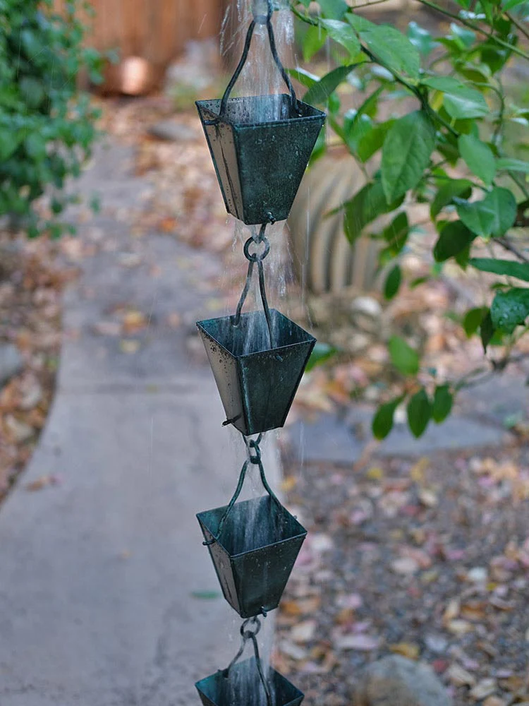 Tapered Square Cups Rain Chain - Image 13
