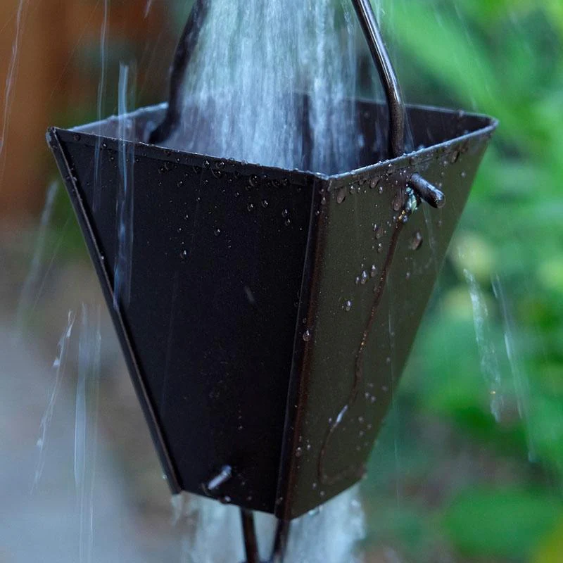 Tapered Square Cups Rain Chain - Image 4