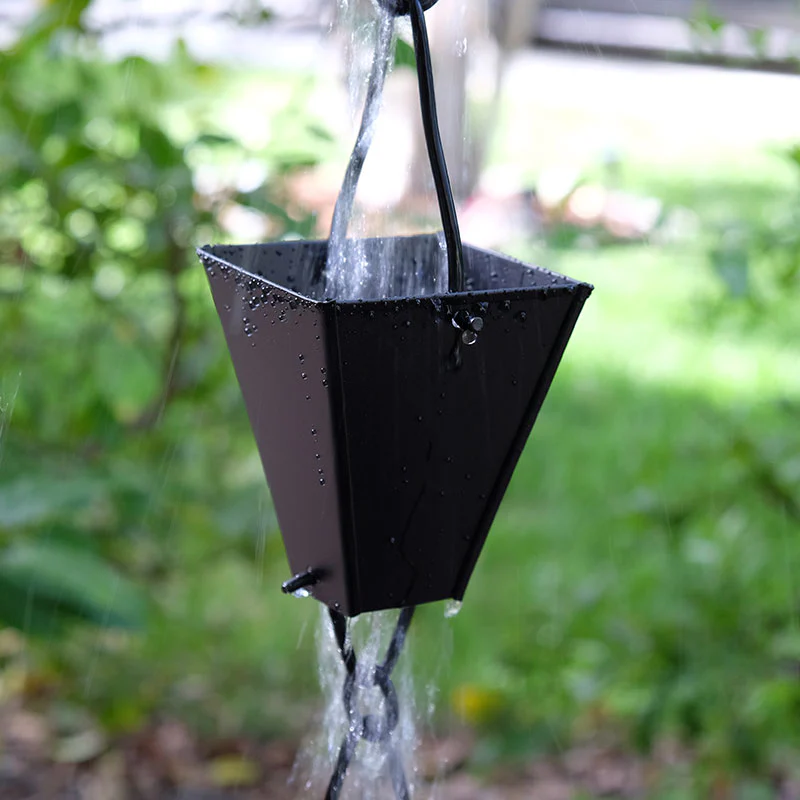 Tapered Square Cups Rain Chain - Image 7
